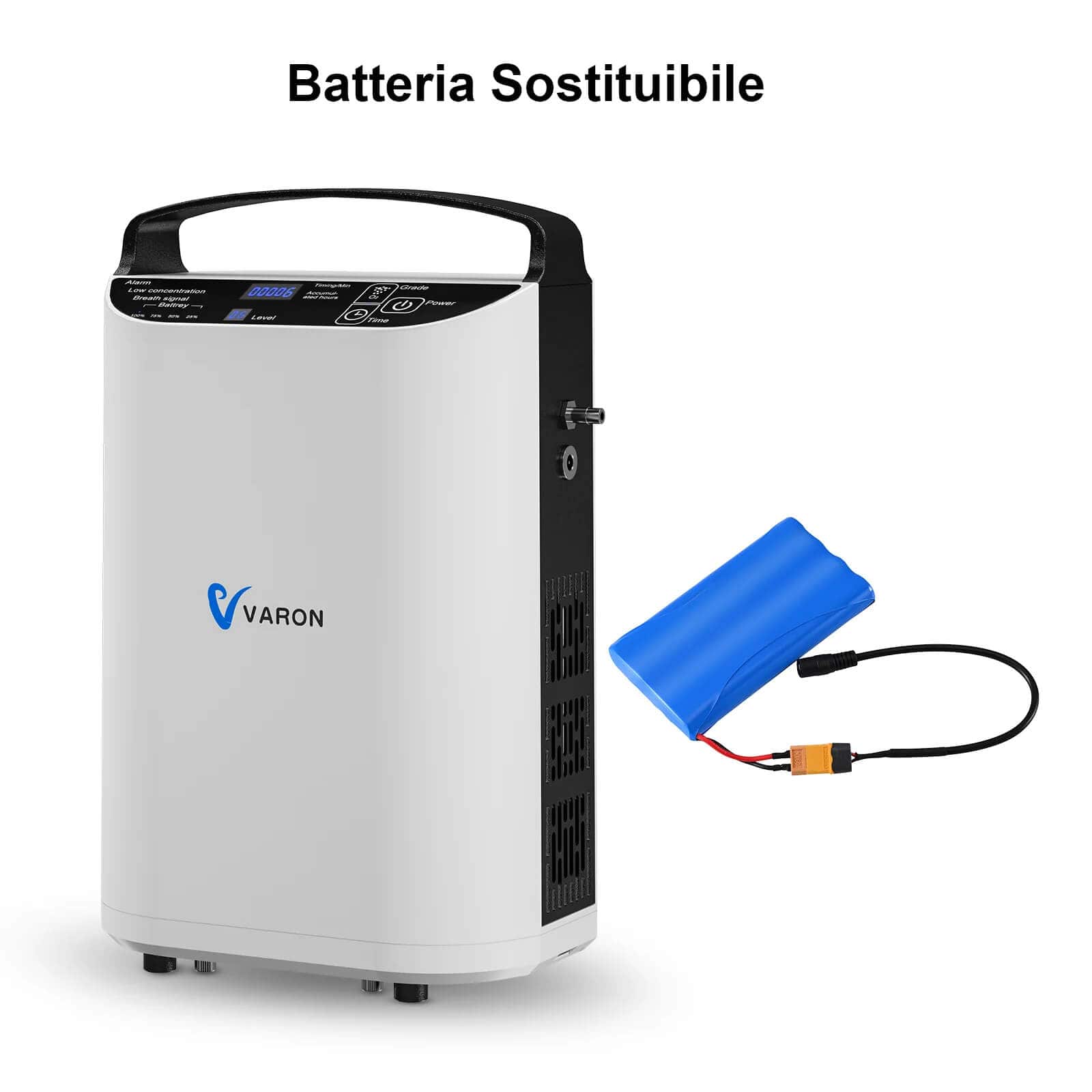 Concentratore di ossigeno portatile VARON VP-1, flusso pulsato 1–5 livelli
