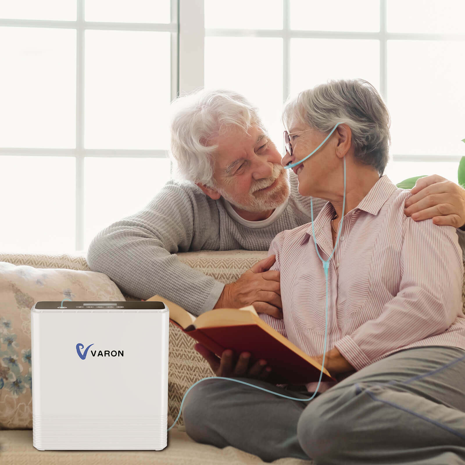 Concentratore di ossigeno portatile VARON VP-6, flusso continuo 1–6 L/min