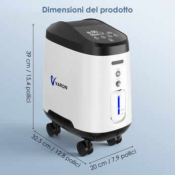 VARON VH-2 PRO Concentratore di ossigeno domestico | Flusso continuo regolabile, certificato CE (9 livelli)