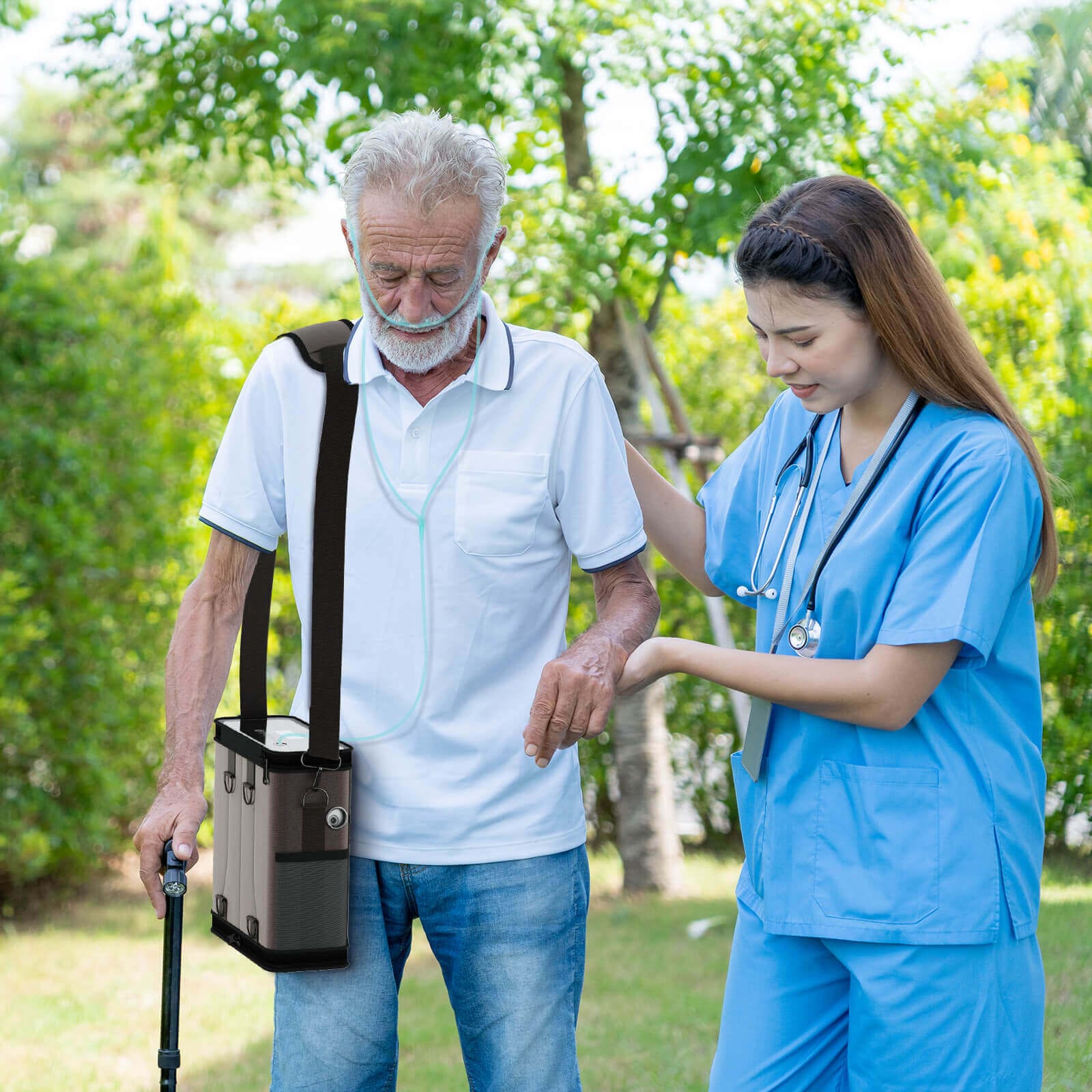 Concentratore di ossigeno portatile VARON VP-6, flusso continuo 1–6 L/min