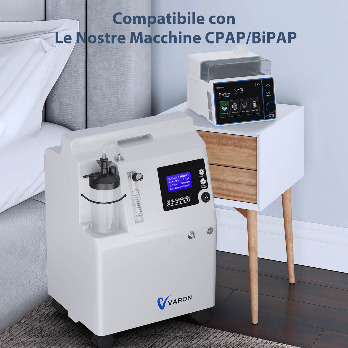 VARON Serene 5 | Concentratore di ossigeno domestico di grado medico approvato FDA, flusso 0,5–5 L/min