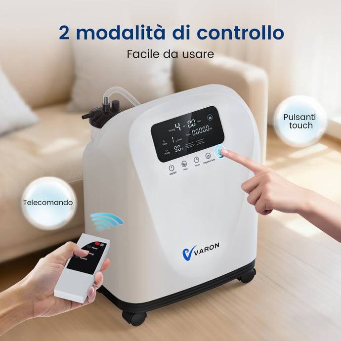 VARON VH-4 Concentratore di ossigeno domestico | Flusso continuo regolabile, certificato CE (1–9 livelli)