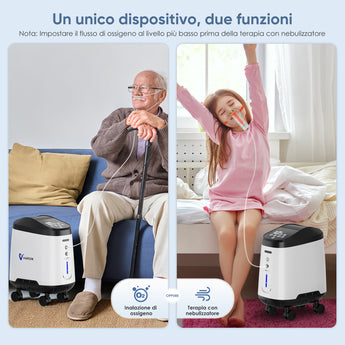 VARON VH-2 PRO Concentratore di ossigeno domestico | Flusso continuo regolabile, certificato CE (9 livelli)