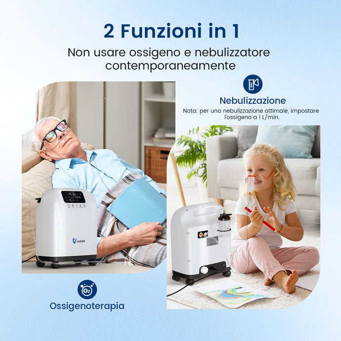 VARON VH-4 Concentratore di ossigeno domestico | Flusso continuo regolabile, certificato CE (1–9 livelli)
