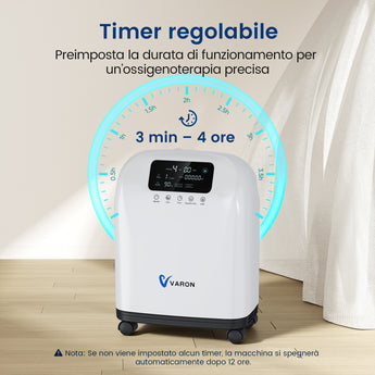 VARON VH-4 Concentratore di ossigeno domestico | Flusso continuo regolabile, certificato CE (1–9 livelli)