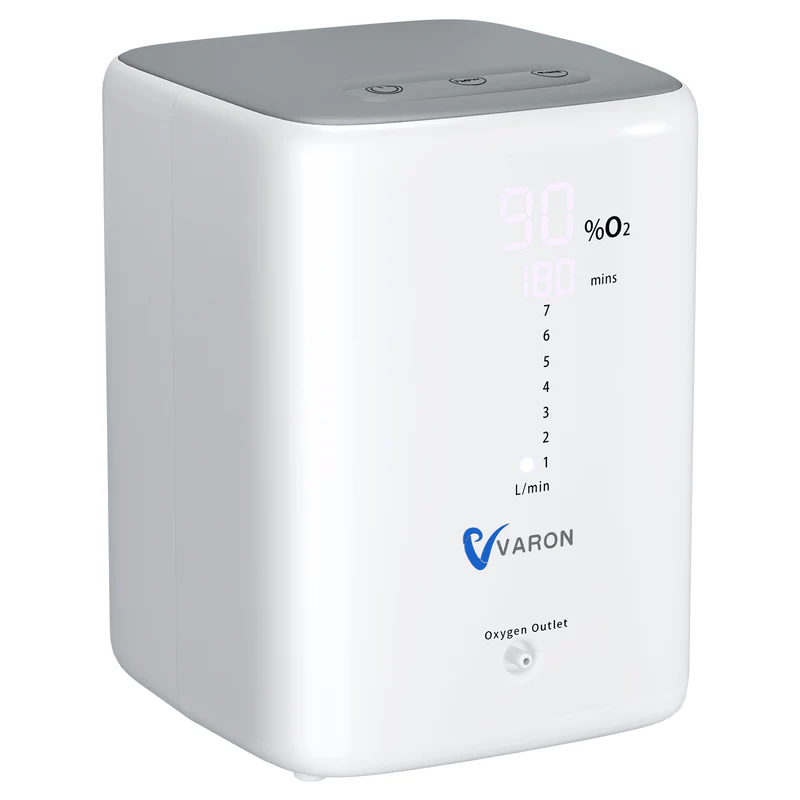 Concentratore di ossigeno VARON VH-3 per uso domestico, flusso regolabile 1–7 L/min
