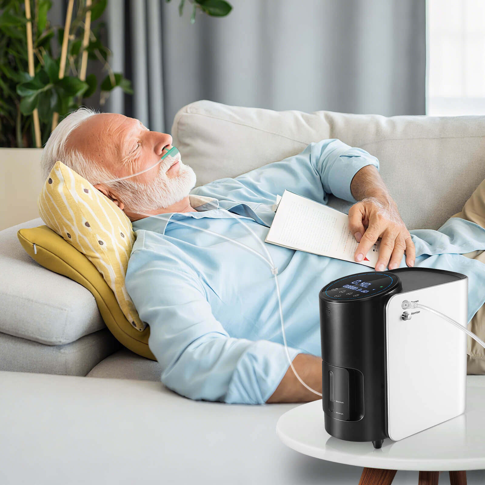 Concentratore di ossigeno VARON VH-1 per uso domestico, 1–7 L/min regolabile