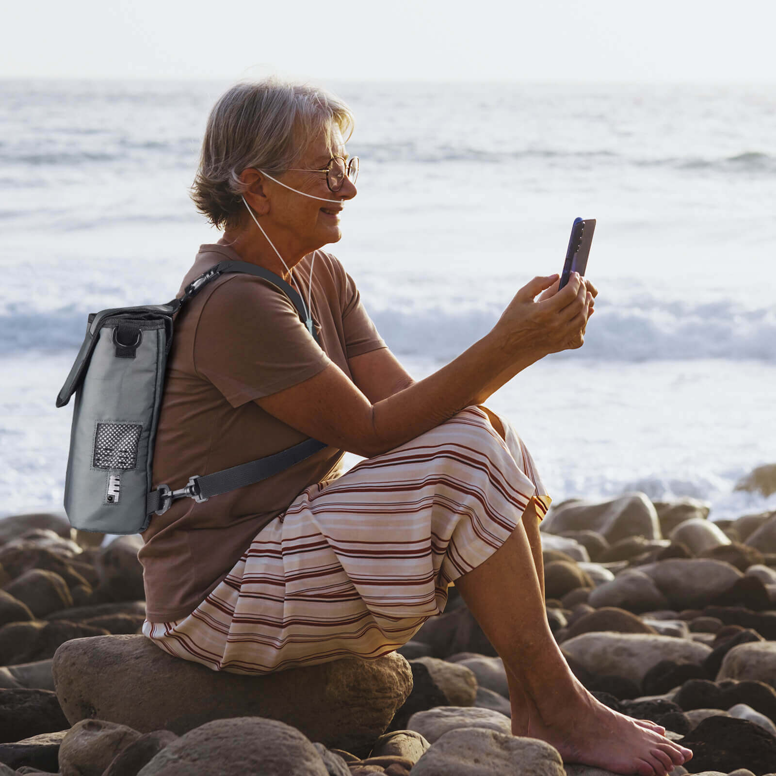 Concentratore di ossigeno portatile VARON VP-2, flusso pulsato 1–5 livelli