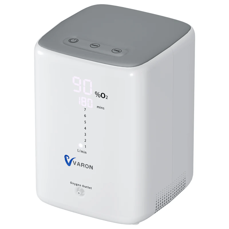 Concentratore di ossigeno VARON VH-3 per uso domestico, flusso regolabile 1–7 L/min