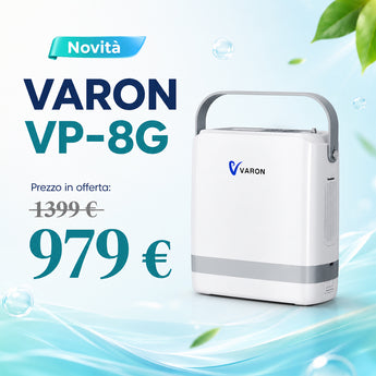 VARON VP-8G | Concentratore di ossigeno portatile con tecnologia a dose pulsata (8 livelli regolabili)