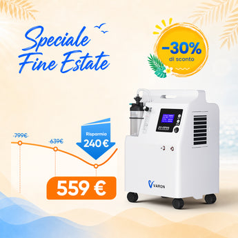 VARON Serene 5 | Concentratore di ossigeno domestico di grado medico approvato FDA, flusso 0,5–5 L/min