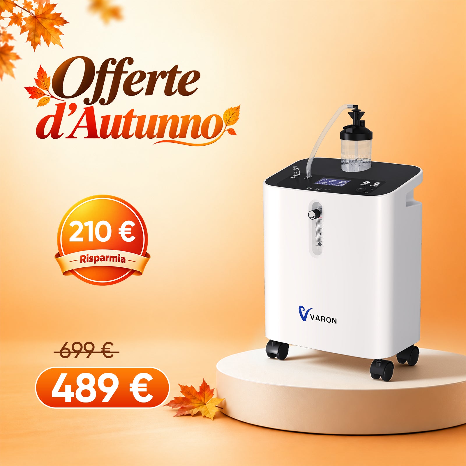 VARON VH-3 PRO | Concentratore di ossigeno per uso domestico, erogazione continua, certificazione CE (1–10 livelli)