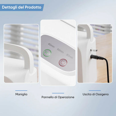 VARON VL-1 | Concentratore di ossigeno portatile, alimentazione a batteria, certificazione CE