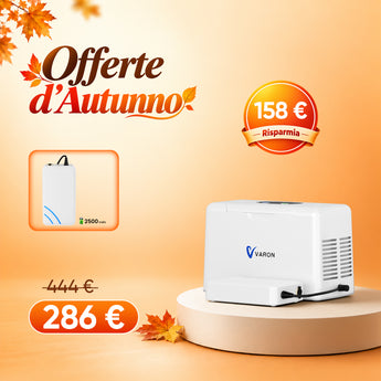 VARON VL-2 | Concentratore di ossigeno portatile da 3 L/min a flusso continuo, con batteria, certificazione CE