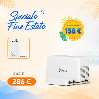 VARON VL-2 | Concentratore di ossigeno portatile da 3 L/min a flusso continuo, con batteria, certificazione CE