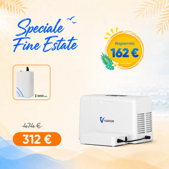 VARON VL-2 | Concentratore di ossigeno portatile da 3 L/min a flusso continuo, con batteria, certificazione CE