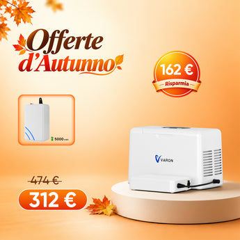 VARON VL-2 | Concentratore di ossigeno portatile da 3 L/min a flusso continuo, con batteria, certificazione CE