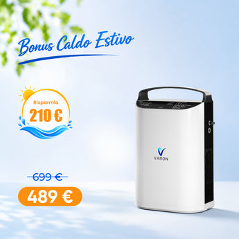 VARON VP-1 | Concentratore di ossigeno portatile a flusso pulsato, con batteria, autonomia 24 ore, certificazione CE