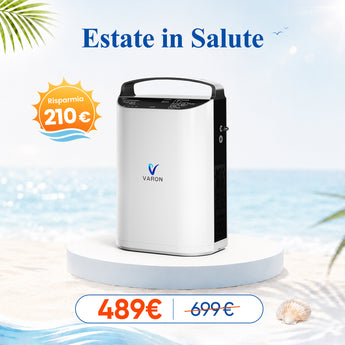 Concentratore di ossigeno portatile VARON VP-1, flusso pulsato da 1 a 5 livelli