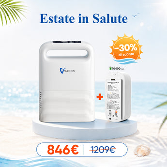 Concentratore di ossigeno portatile VARON VP-2, flusso pulsato da 1 a 5 livelli