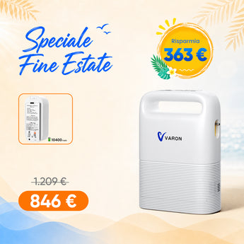 VARON VP-2 | Concentratore di ossigeno portatile a flusso pulsato, con batteria, ossigeno al 93%, lunga durata della batteria, certificazione CE