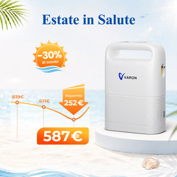 Concentratore di ossigeno portatile VARON VP-2, flusso pulsato da 1 a 5 livelli