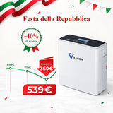 VARON VP-6 Portable Oxygen Generator, provides continuous oxygen from 1 to 6 liters/min.