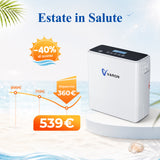 Concentratore di ossigeno portatile VARON VP-6, con flusso continuo da 1 a 6 L/min