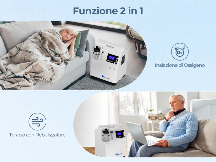 VARON Serene 5 | Concentratore di ossigeno domestico di grado medico approvato FDA, flusso 0,5–5 L/min
