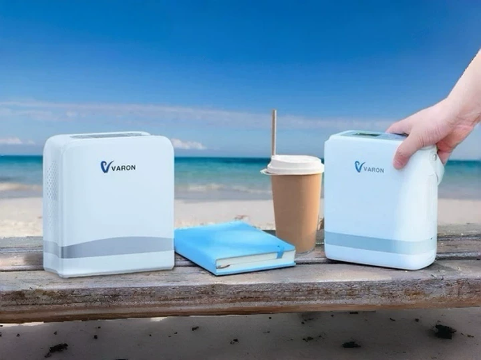 VARON VP-8 Lite | Concentratore di ossigeno portatile da 2 kg con flusso pulsato a 7 livelli